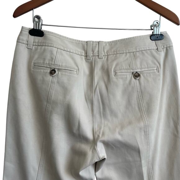 Talbots Pants Women 10 Petite Cream Taper Leg Zip Clasps Closure Stretch Basics - Picture 5 of 14